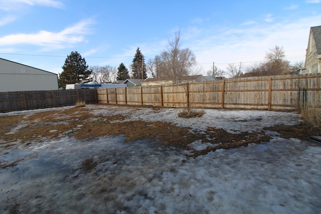 view of yard featuring fence private yard