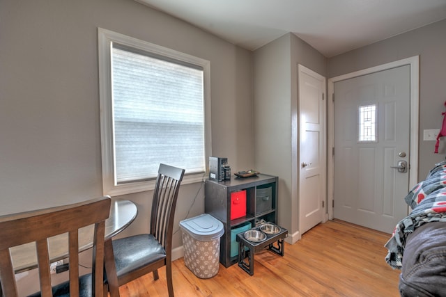 entryway featuring light wood-style flooring