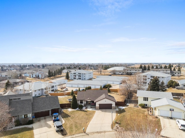 aerial view with a residential view