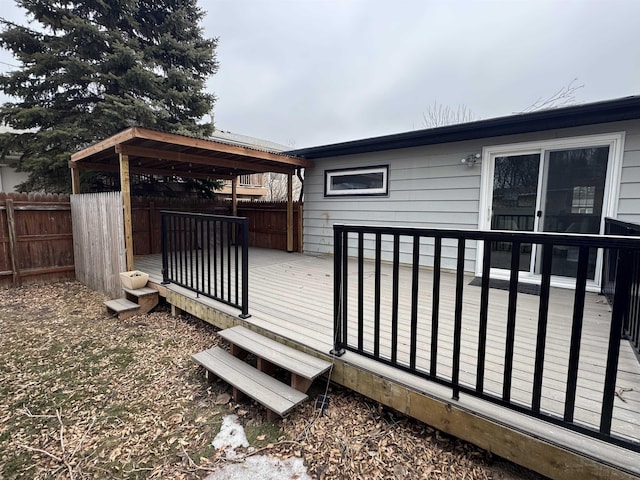 wooden deck with fence