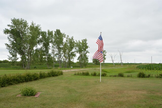 view of property's community featuring a lawn