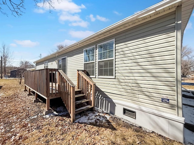 exterior space with a wooden deck