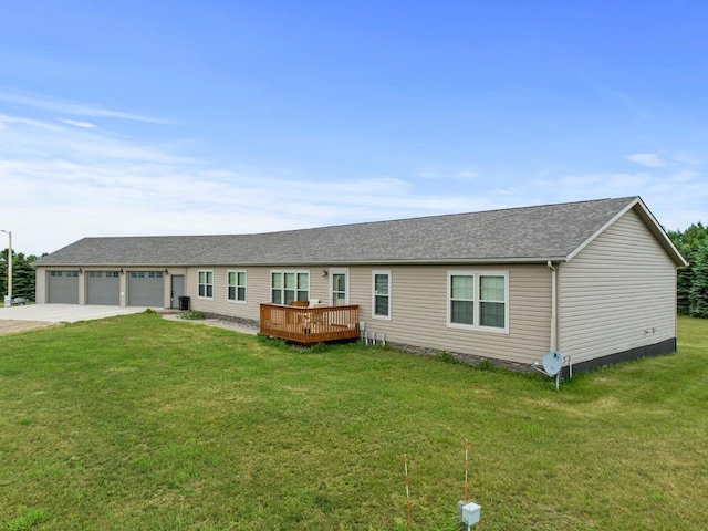 12780 153rd St, Sawyer, ND 58781 - view of front facade featuring an attached garage, a shingled roof, a front yard, and driveway