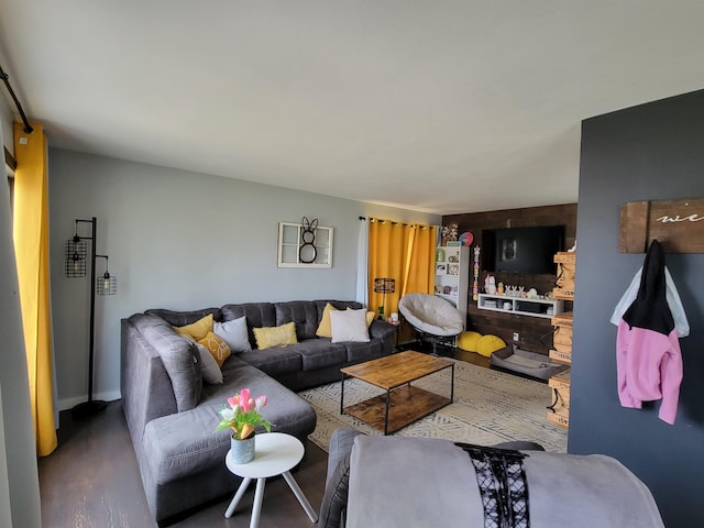 1425 9th St, Minot, ND 58701 - living room featuring wood finished floors and baseboards