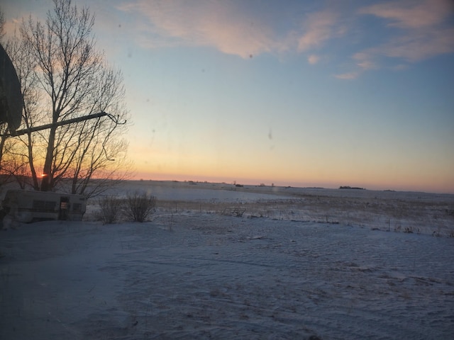 view of yard at dusk