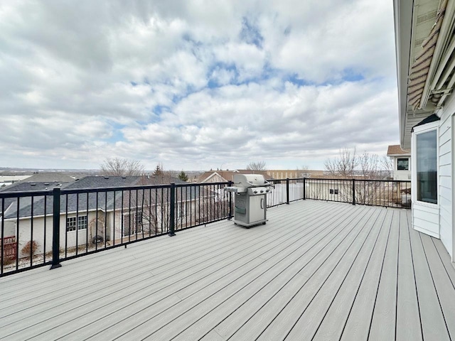 deck featuring grilling area
