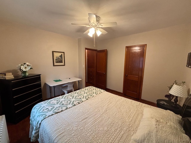 402 Brewster St, Harvey, ND 58341 - bedroom featuring baseboards and ceiling fan