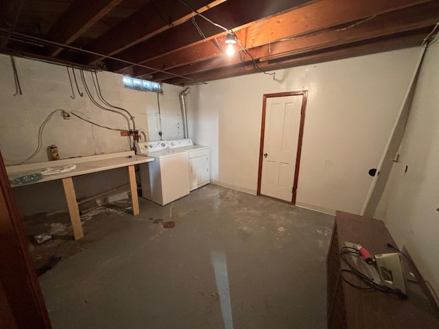 402 Brewster St, Harvey, ND 58341 - unfinished below grade area with washing machine and dryer