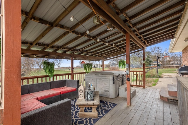 9500 135th Ave, Sawyer, ND 58781 - deck with an outdoor living space and area for grilling
