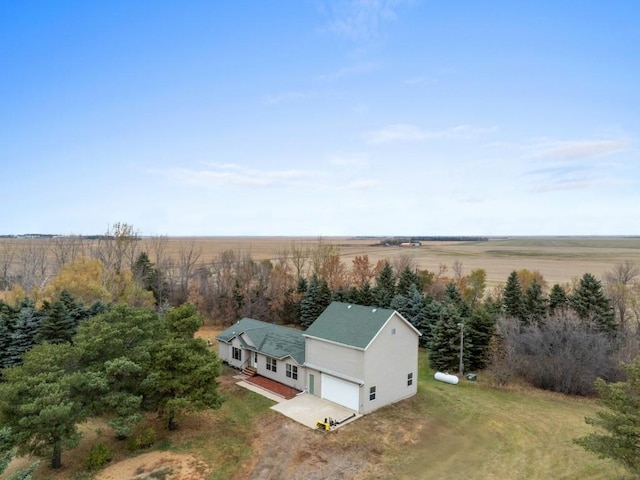 drone / aerial view with a rural view