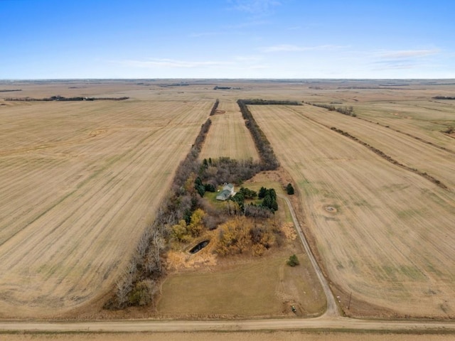 drone / aerial view with a rural view