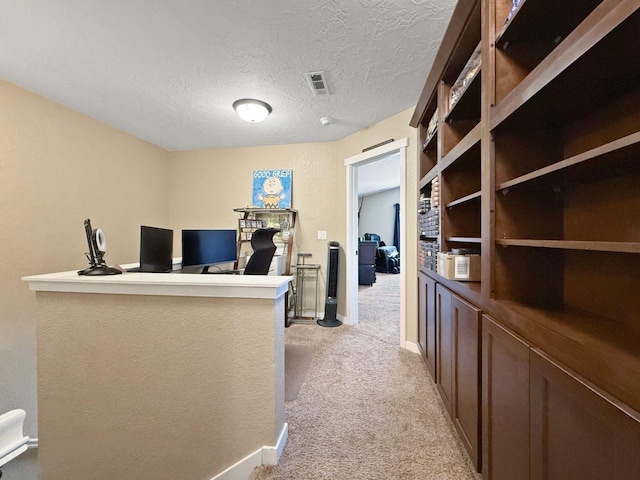 4005 Crossing St, Minot, ND 58701 - office space featuring a textured ceiling, light carpet, baseboards, and visible vents