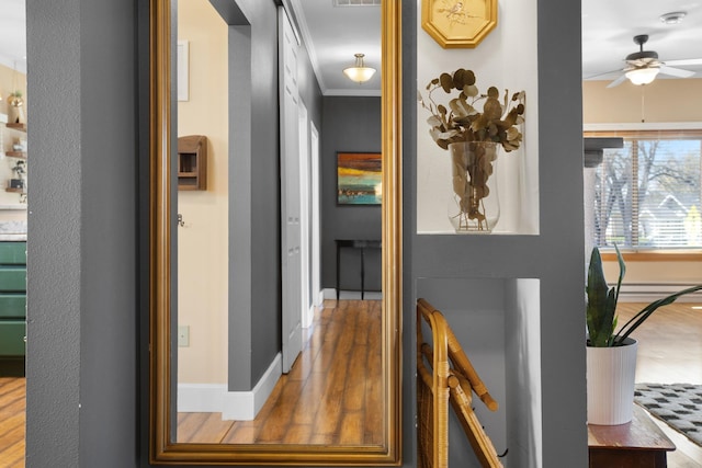 724 3rd Ave, Minot, ND 58703 - hallway with wood finished floors and baseboards