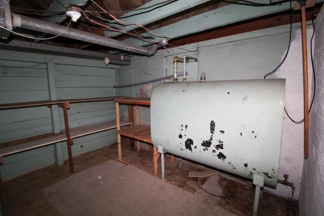 unfinished below grade area with heating fuel