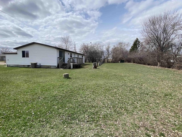 1601 72nd St, Minot, ND 58701 - view of green lawn with a deck