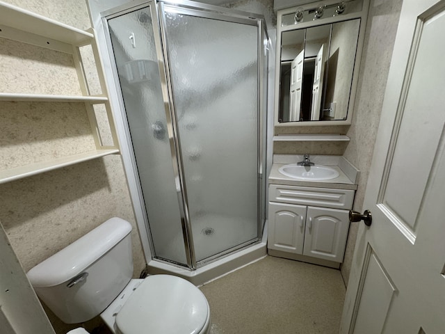 701 9th Ave, Minot, ND 58703 - full bath with a stall shower, toilet, and vanity