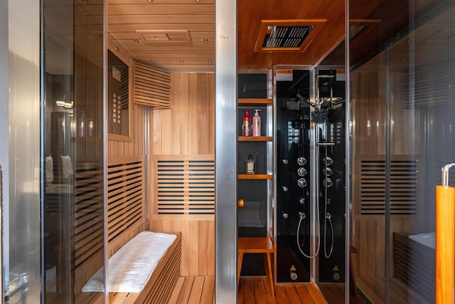 615 2nd St, Garrison, ND 58540 - sauna featuring wood ceiling and wood finished floors