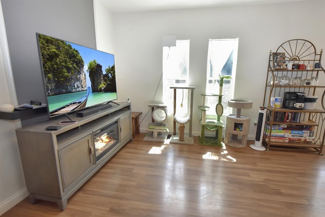 321 6th St, Minot, ND 58703 - living area with light wood-style flooring and baseboards
