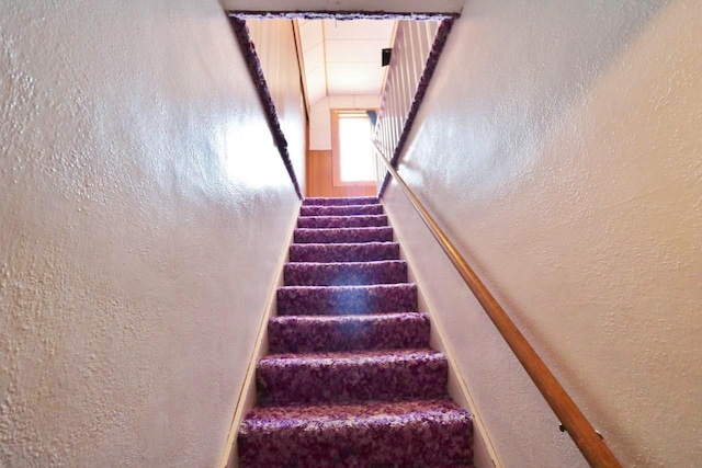 306 Davis St, Burlington, ND 58722 - stairway with a textured wall