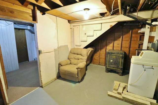 306 Davis St, Burlington, ND 58722 - unfinished basement with stairway