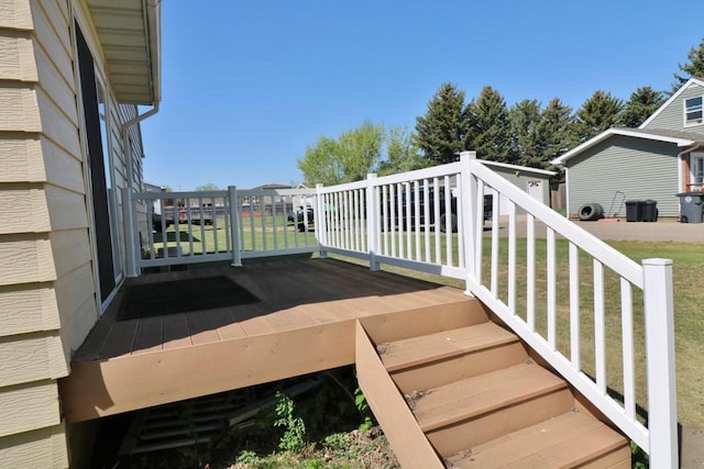 306 Davis St, Burlington, ND 58722 - deck featuring a lawn