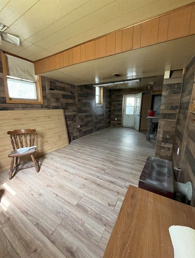 909 NW 10th Ave, Minot, ND 58703 - below grade area with wooden walls and wood finished floors