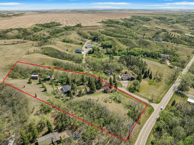 4401 38th St, Minot, ND 58701 - overview of rural landscape featuring property parcel outlined
