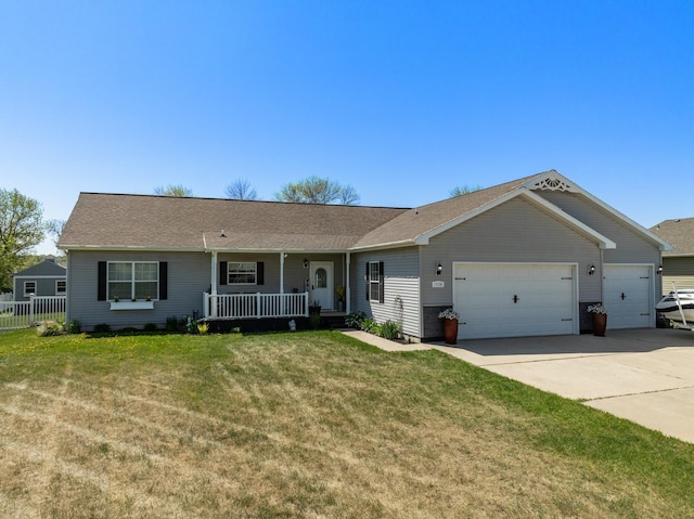 1728 Rivers Edge, Minot, ND 58701 - single story home with a garage, covered porch, driveway, and a shingled roof