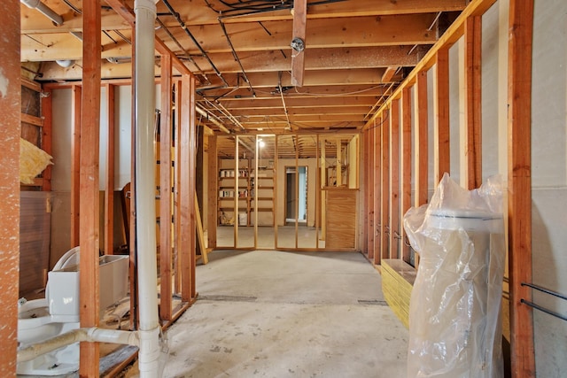 3574 91st St, Mohall, ND 58761 - misc room with unfinished concrete floors