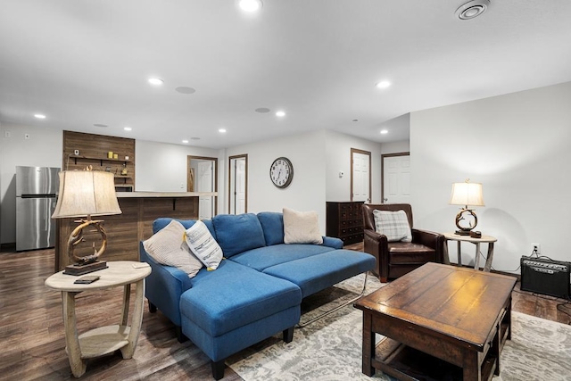 1804 Valley Bluffs Dr, Minot, ND 58701 - living room with recessed lighting and wood finished floors