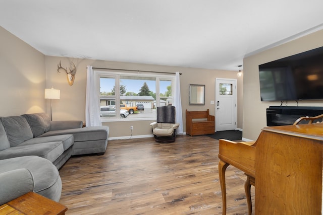 1816 7th St, Minot, ND 58703 - living room featuring plenty of natural light, wood finished floors, and baseboards