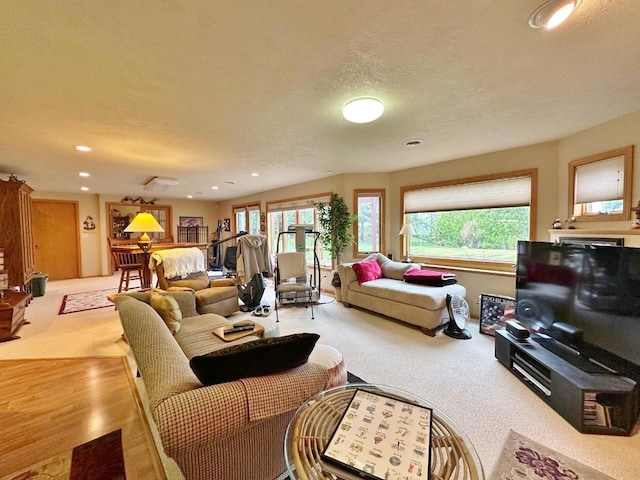 2900 8th St, Minot, ND 58701 - carpeted living area featuring recessed lighting