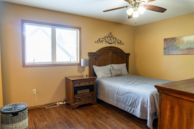 3700 10th Ave, Minot, ND 58701 - bedroom with dark wood finished floors and ceiling fan