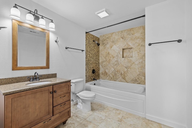 305 6th St, Minot, ND 58703 - bathroom with bathtub / shower combination, toilet, and vanity
