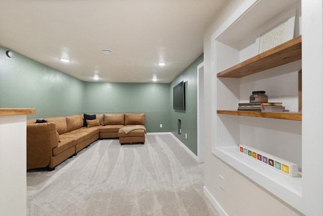 901 3rd St, Minot, ND 58701 - living area with carpet floors, baseboards, and recessed lighting