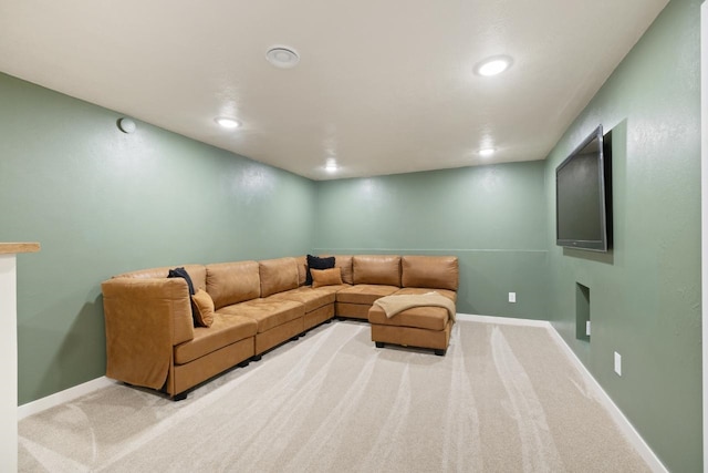 901 3rd St, Minot, ND 58701 - living room featuring carpet flooring, recessed lighting, and baseboards
