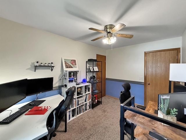 424 26th St, Minot, ND 58703 - office with carpet and ceiling fan