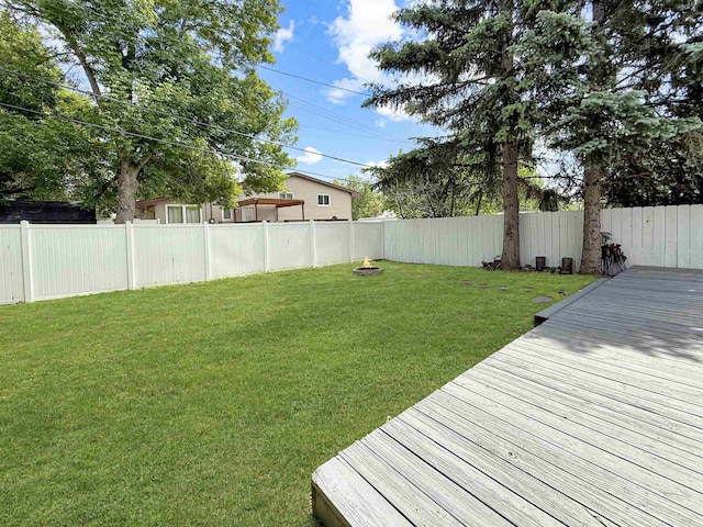 424 26th St, Minot, ND 58703 - view of yard featuring a deck