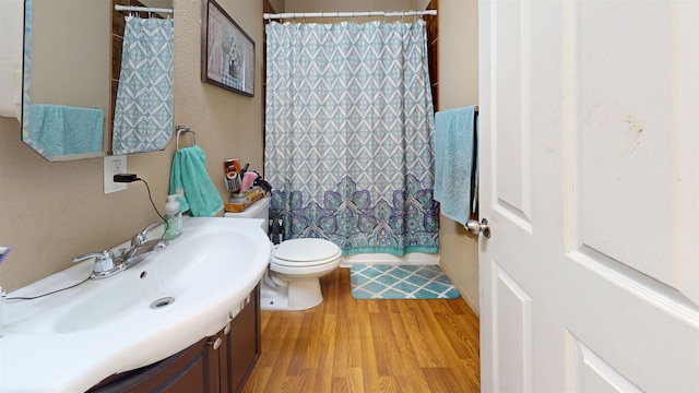 917 4th Ave, Minot, ND 58703 - full bath featuring toilet, wood finished floors, and vanity