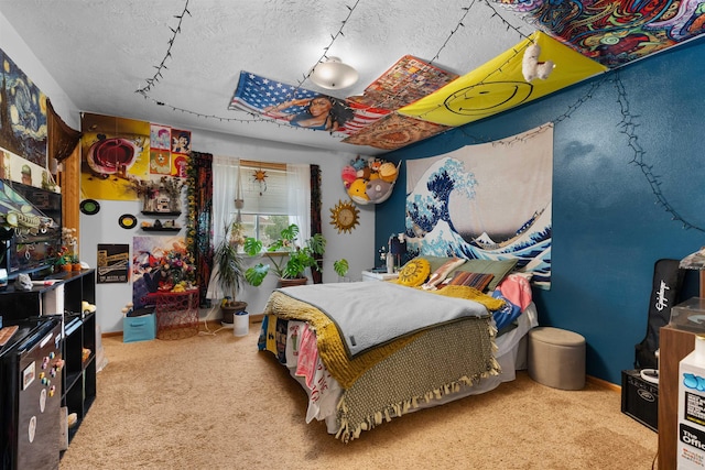 1705 SW Evergreen Ave, Minot, ND 58701 - carpeted bedroom with a textured ceiling and track lighting
