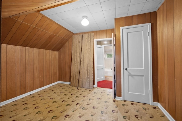 306 2nd St, Towner, ND 58788 - additional living space featuring wooden walls and vaulted ceiling