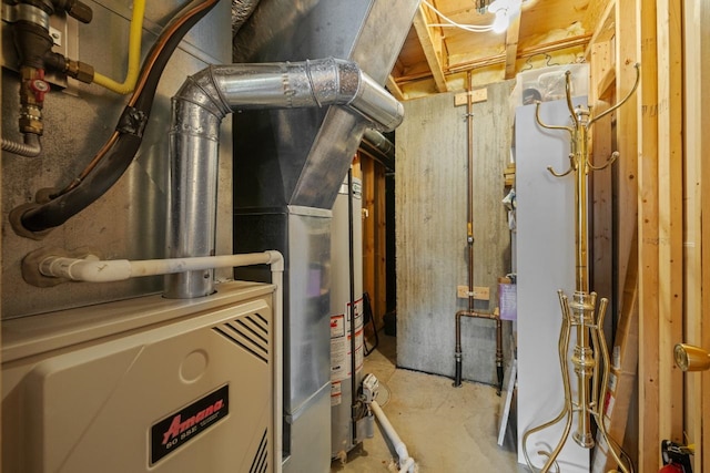 2009 14th St, Minot, ND 58703 - utility room featuring heating unit
