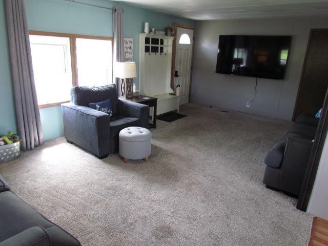 83 Hahns Bay Rd, Lake Metigoshe, ND 58318 - view of carpeted living room