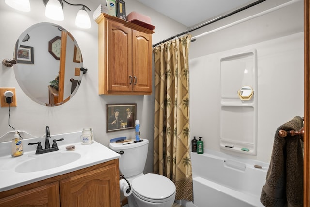 2710 66th St, Minot, ND 58703 - full bathroom with vanity and shower / bathtub combination with curtain