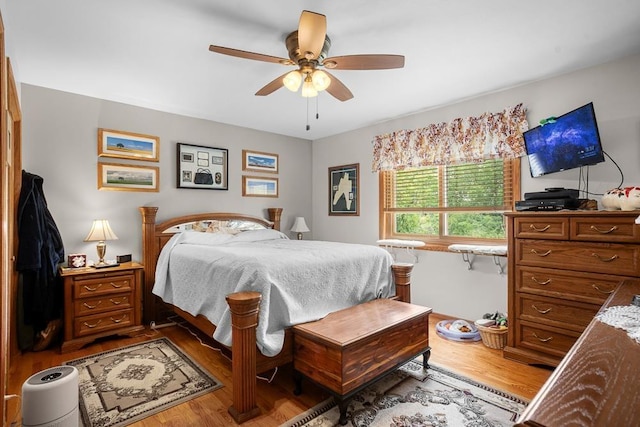 2710 66th St, Minot, ND 58703 - bedroom featuring light wood-style floors and a ceiling fan