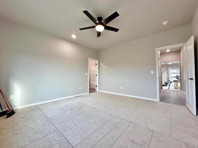1609 Heights Ave, Burlington, ND 58722 - unfurnished room featuring a ceiling fan, recessed lighting, and a smoke detector