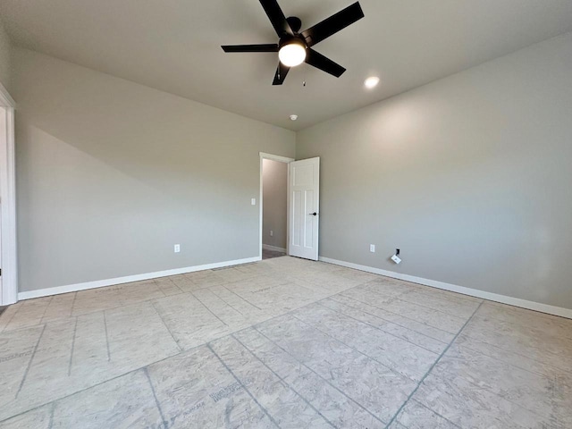 1609 Heights Ave, Burlington, ND 58722 - spare room with a ceiling fan and recessed lighting