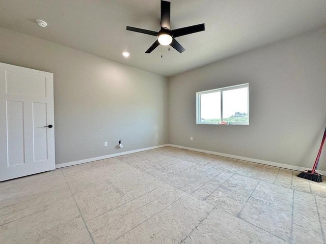 1609 Heights Ave, Burlington, ND 58722 - empty room featuring a ceiling fan, a smoke detector, and recessed lighting