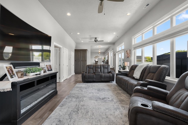 2009 35th Ave, Minot, ND 58701 - living room with a ceiling fan and recessed lighting