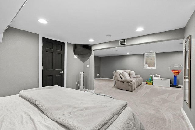 120 25th St, Minot, ND 58701 - carpeted bedroom featuring recessed lighting